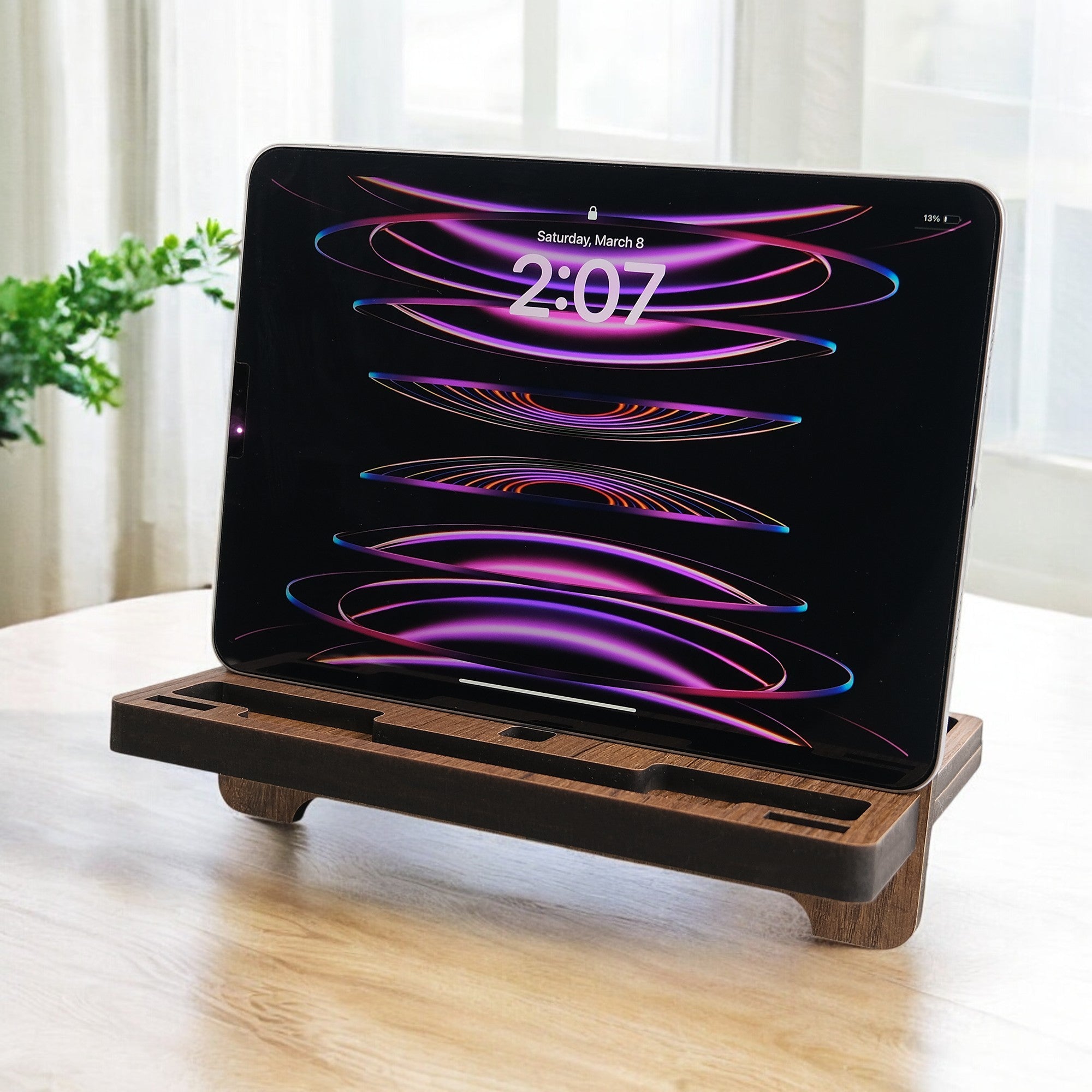 Wooden Cook Book Stand - Book Rest Stand - Phone Tablet Charging Stand