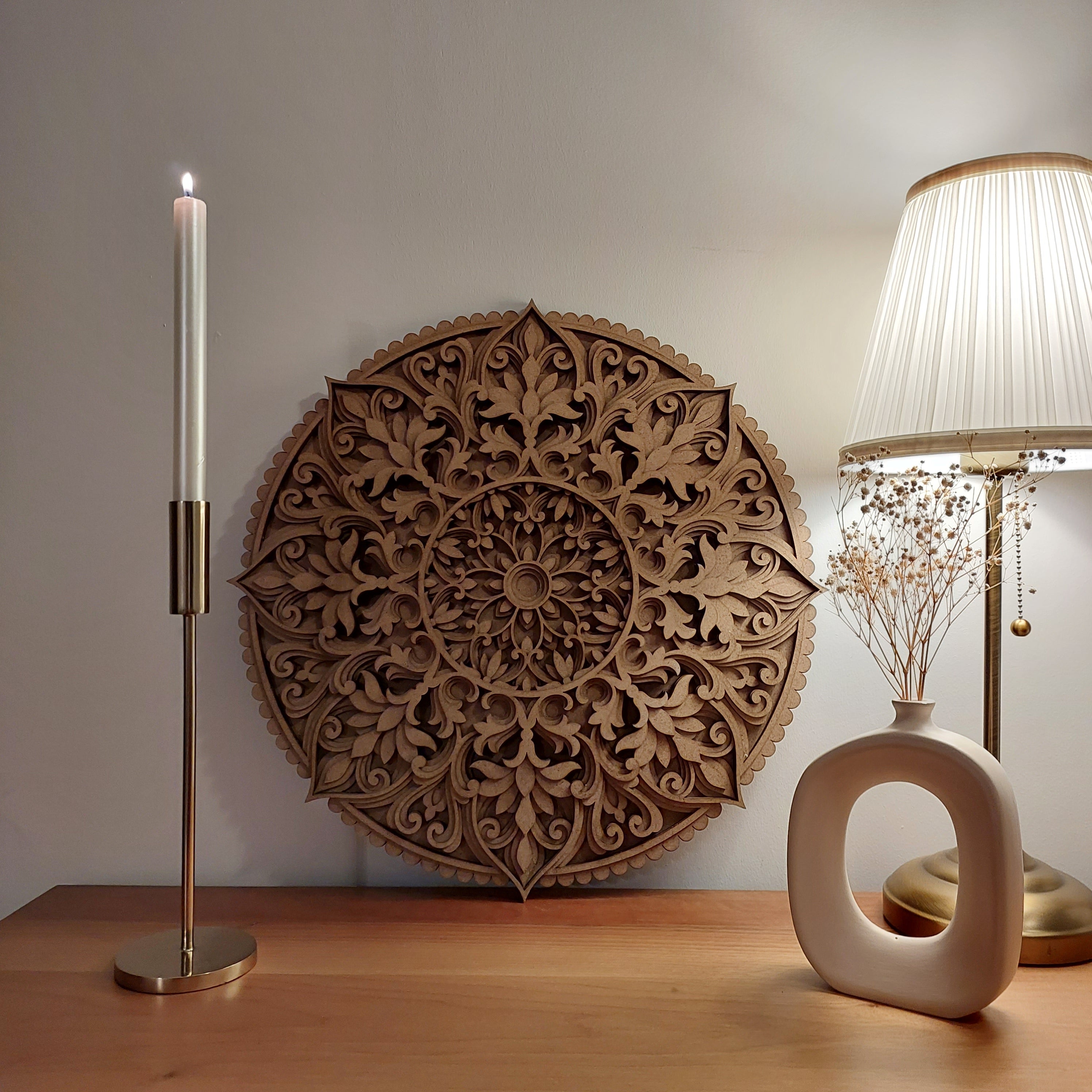 MANDALA WOOD Wall Decor, Sacred Geometry Art, Living Room Decor, Handcrafted Rustic Boho Home Accent, Mandala 3D Wood Art, New Home Gift