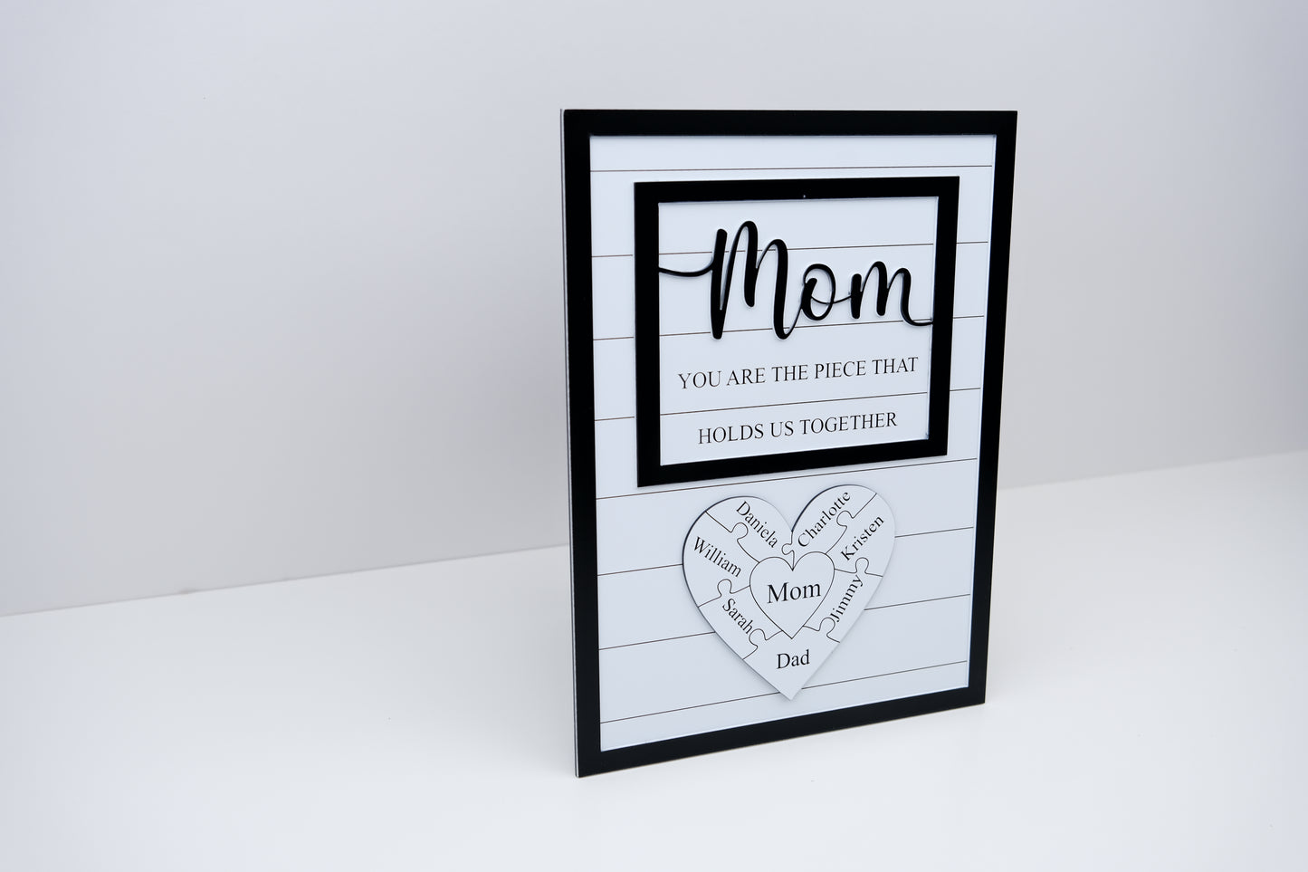 Custom Mothers Day Puzzle Sign for Mom| You are the Piece that holds us together | Personalized Heart-felt Birthday Gift for Mom, Mom Gift