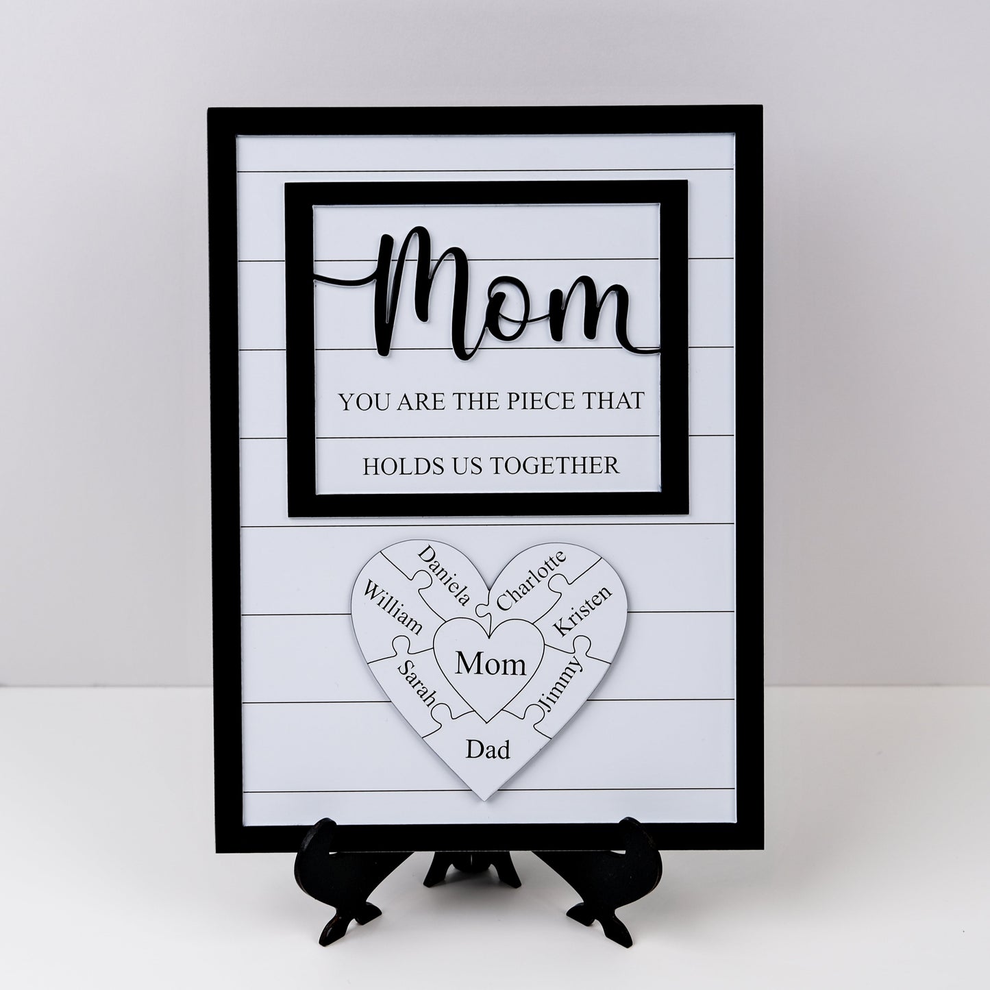 Custom Mothers Day Puzzle Sign for Mom| You are the Piece that holds us together | Personalized Heart-felt Birthday Gift for Mom, Mom Gift