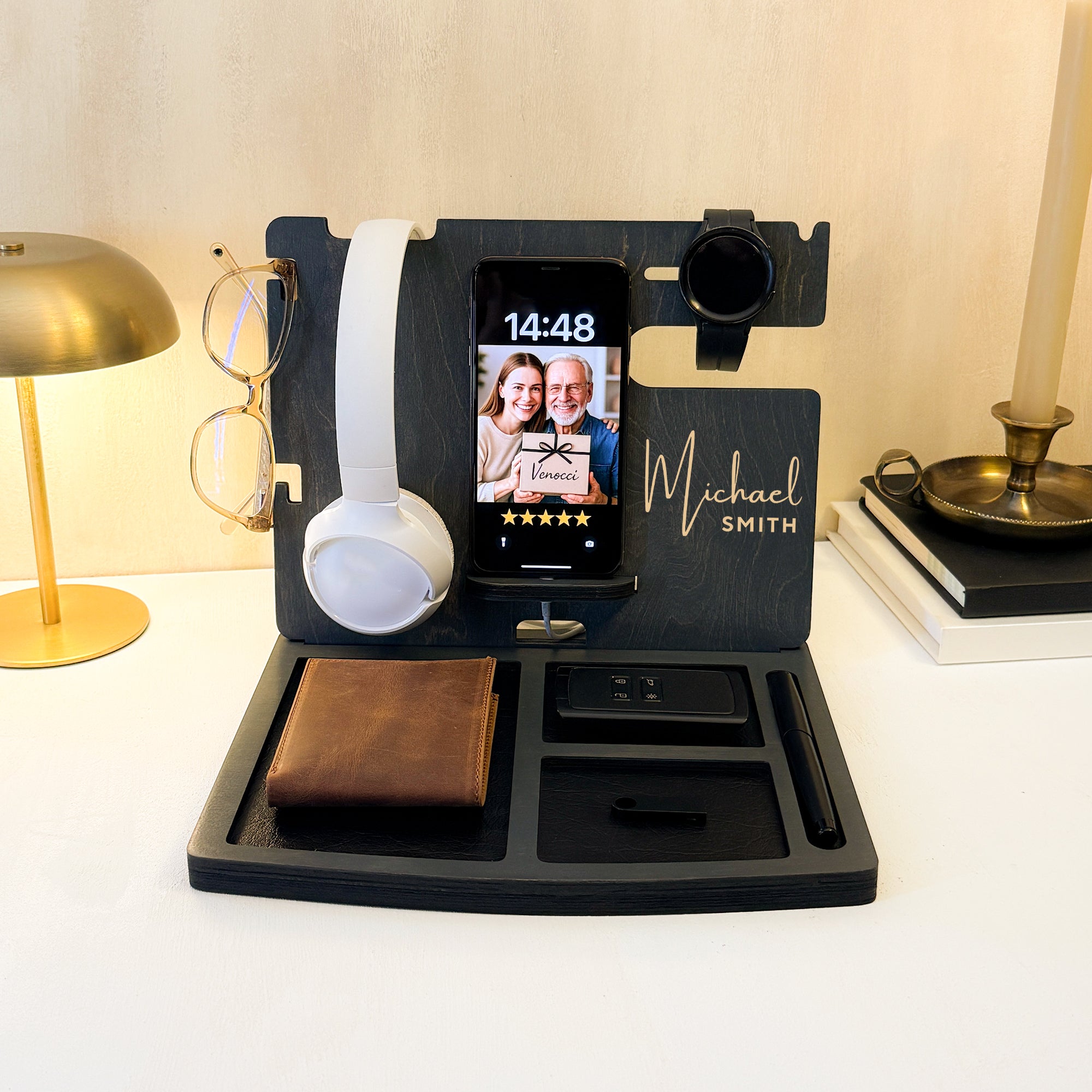 Personalized Doctor Docking Station & Desk Organizer – Gift for Doctors & Medical Students