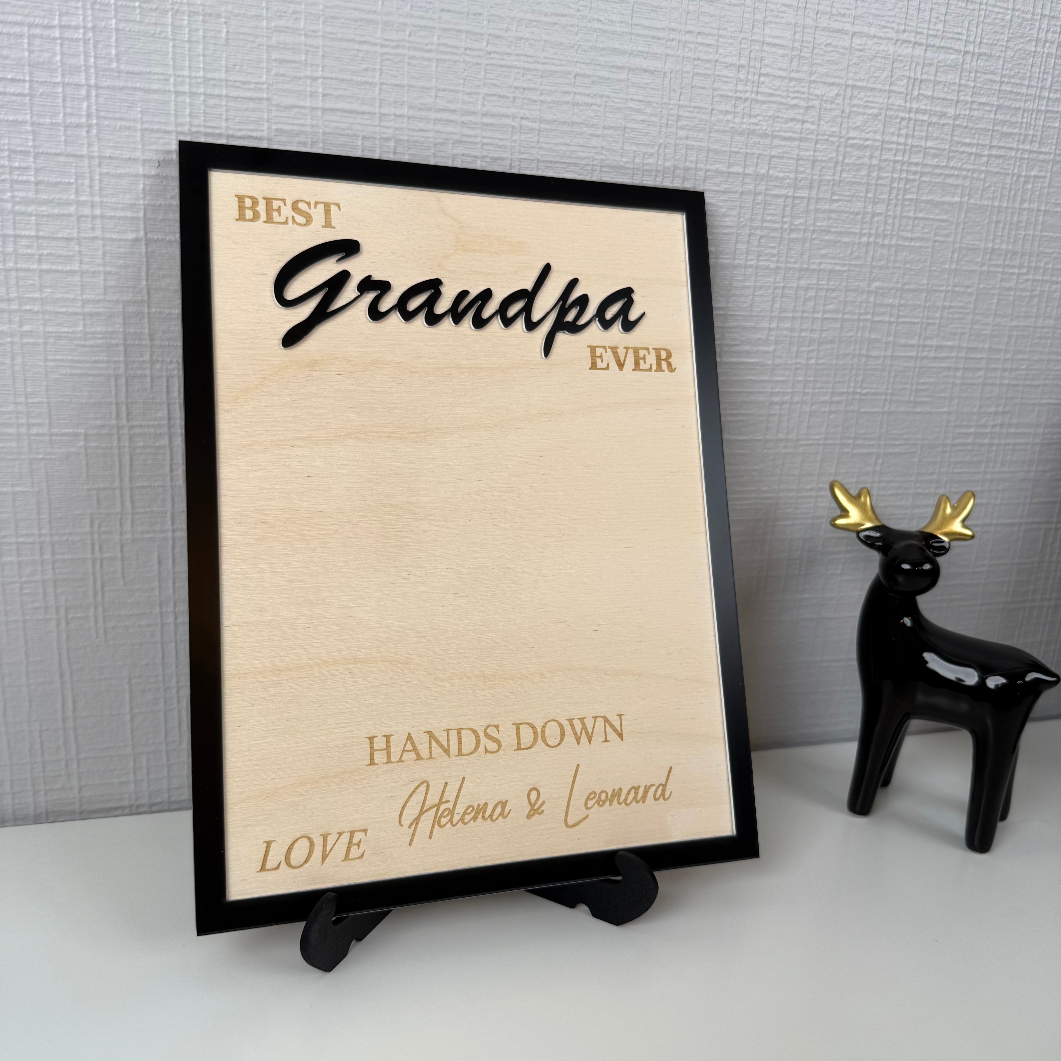 Hands Down Best Dad Ever | Personalized Engraved Wooden Sign | Handmade Fathers Day Gift I Personalized Meaningful Gifts for Dad from Kids
