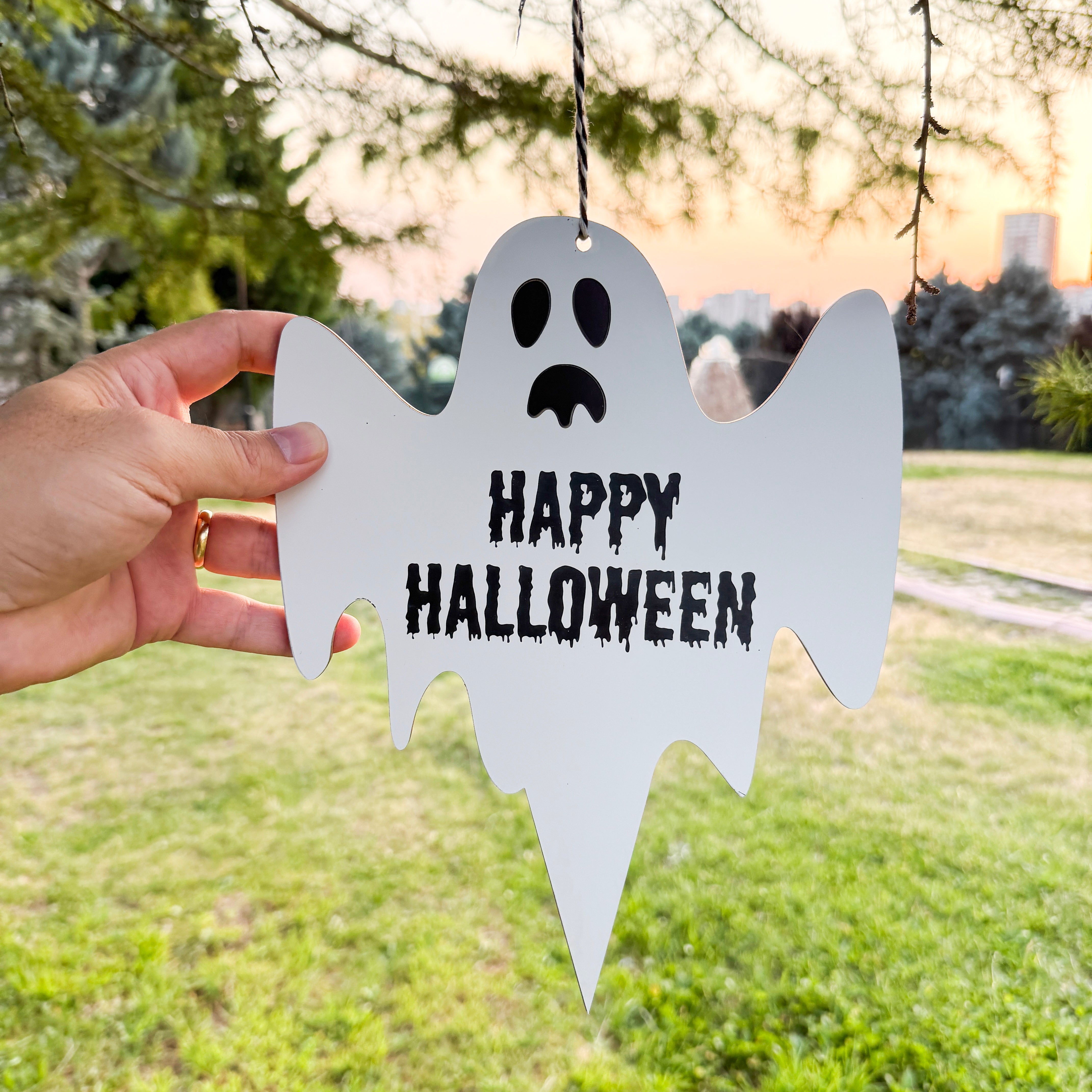 Custom Set of Halloween Decorations Ghost & Monster Decor, Outdoor and Indoor Waterproof Halloween Garden stakes, Hanging Signs, Fall Decor