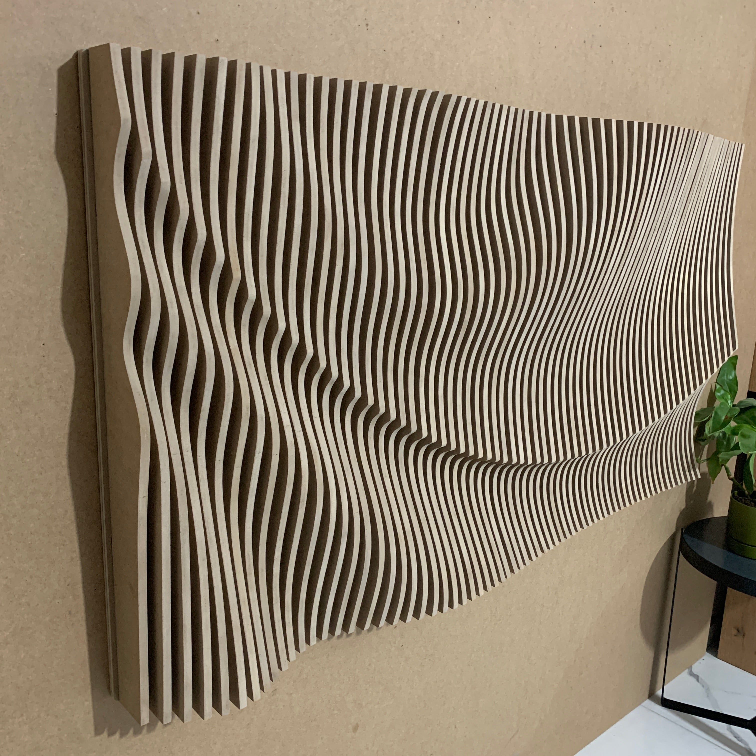 Parametric Wavy Wall Art | 3D Wall sculpture | Handcrafted Large Wall Hangings | wood Wall Décor | Living room decorations