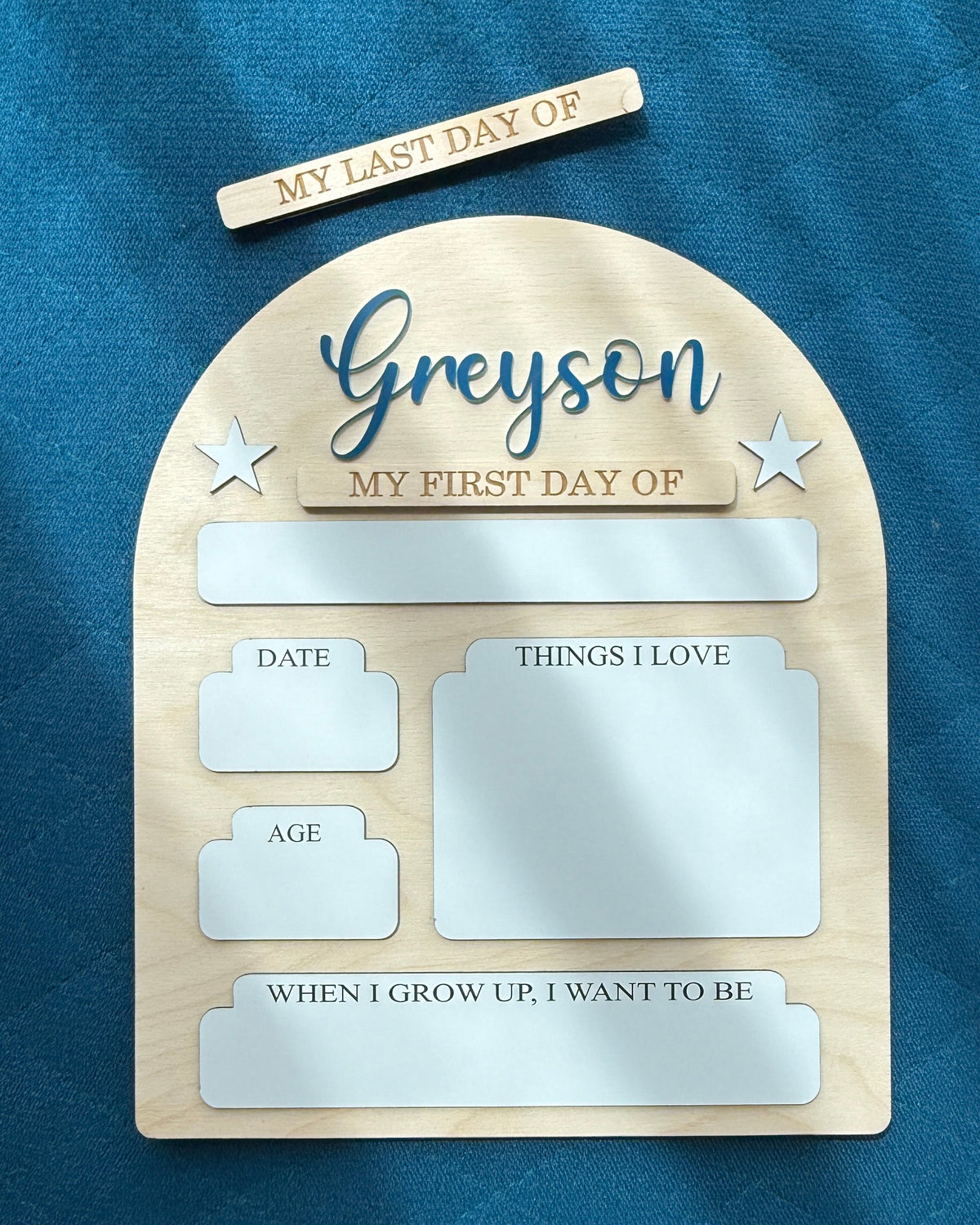 Personalized back to school sign, Boys Theme