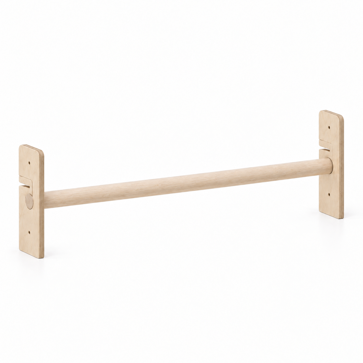 Single-Level doorway bar set with two birch plywood supports and a round hornbeam bar