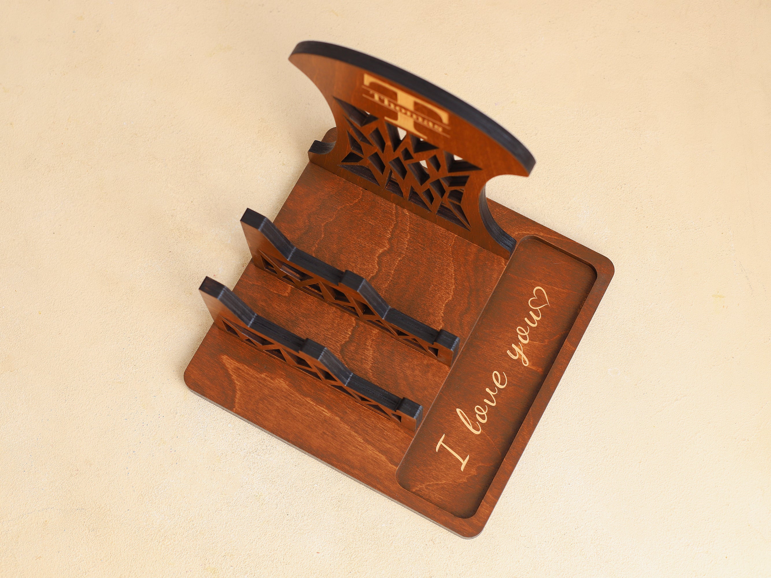 Personalized Wooden Controller Stand and Headset Holder, Christmas Gifts for Gamers, Gifts for Husband, Father's day gift for Gamer Dad, Birthday Gift for Gamer Boyfriend, Graduation Gifts for him