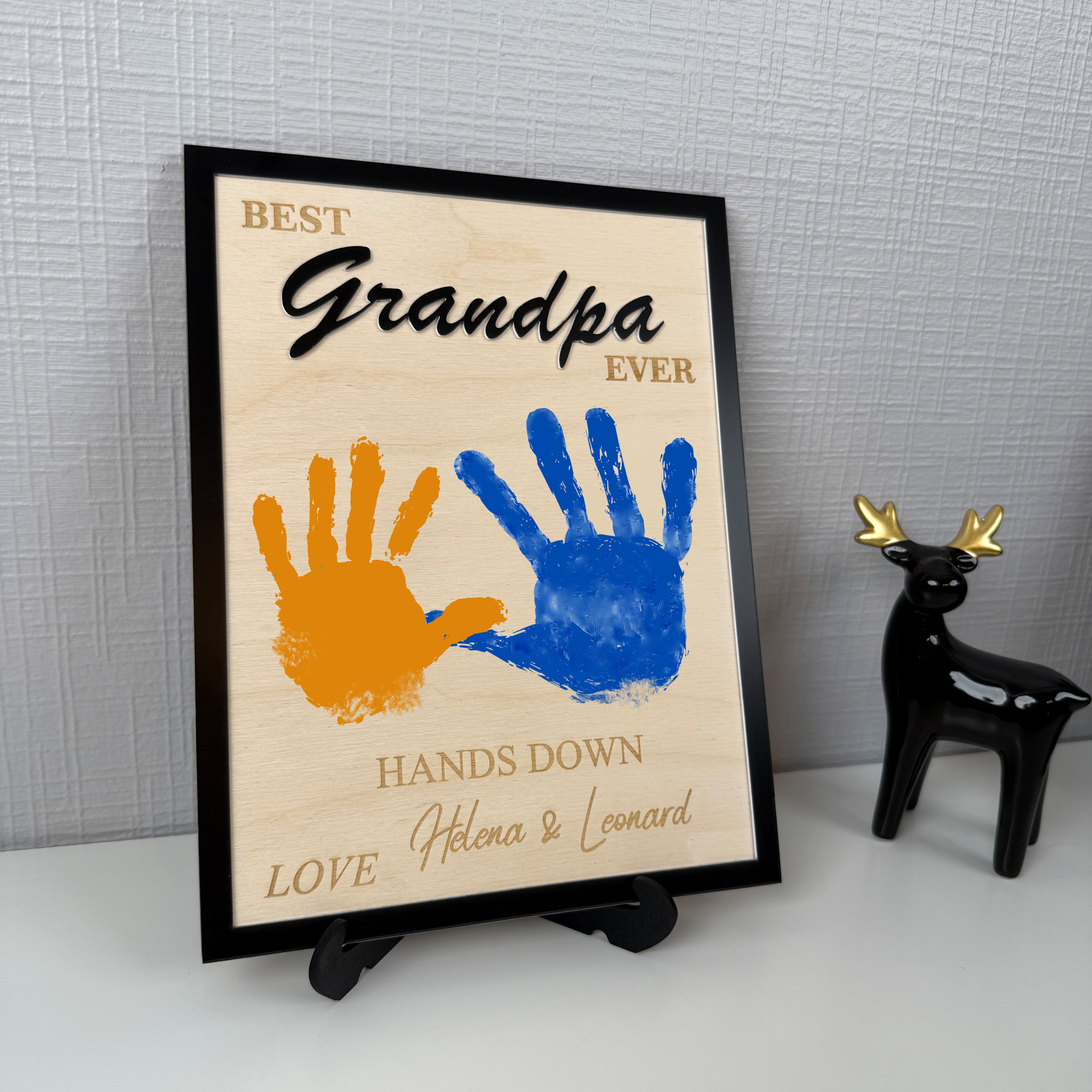 Hands Down Best Dad Ever | Personalized Engraved Wooden Sign | Handmade Fathers Day Gift I Personalized Meaningful Gifts for Dad from Kids