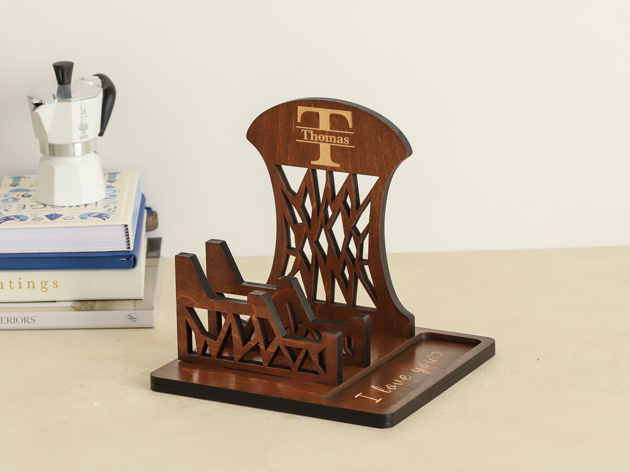 Personalized Wooden Controller Stand and Headset Holder, Christmas Gifts for Gamers, Gifts for Husband, Father's day gift for Gamer Dad, Birthday Gift for Gamer Boyfriend, Graduation Gifts for him