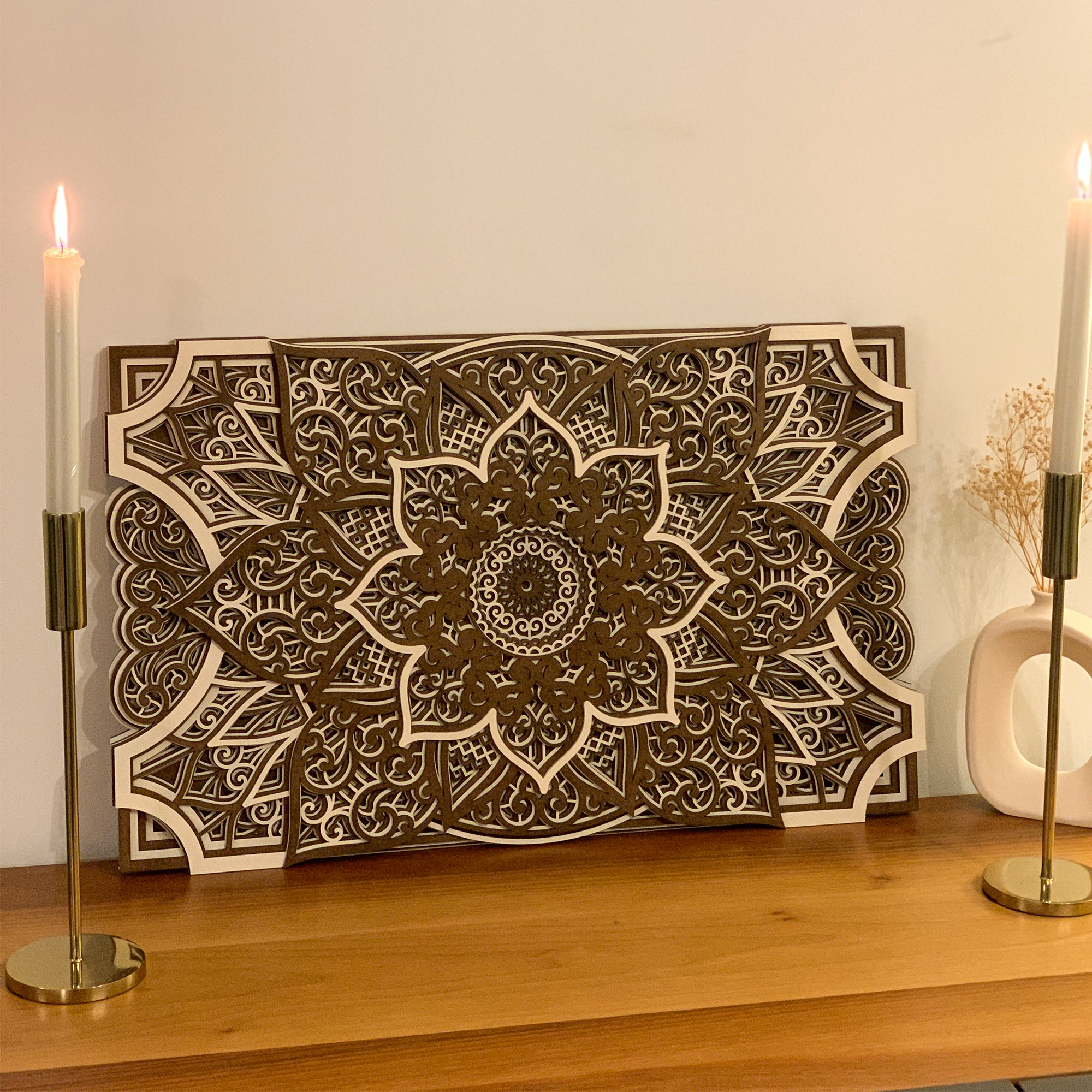 Stylish Wooden Mandala Wall Decor, Wood Wall Art Decor, Interior decoration, Mandala Wood Wall Art, Bedroom Wood Wall Panel Living Room Decor