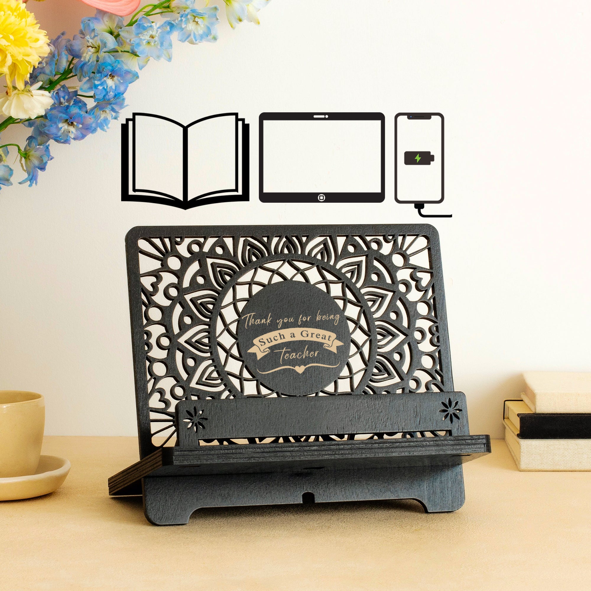 Personalized Book Reading Stand, Phone Stand and Tablet Holder, Birthday gift for wife, Birthday gifts for Women, Christmas gift for her, Mother's Day gift for Mom