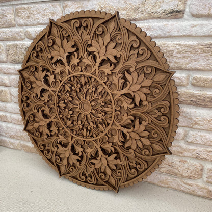 MANDALA WOOD Wall Decor, Sacred Geometry Art, Living Room Decor, Handcrafted Rustic Boho Home Accent, Mandala 3D Wood Art, New Home Gift