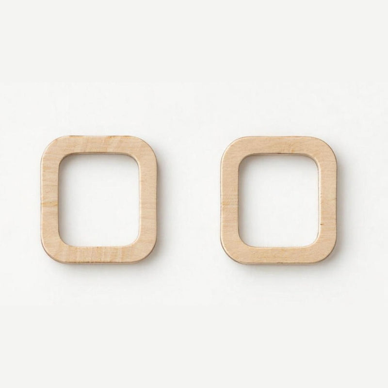 Pair of rounded-rectangle birch plywood acrobatic rings