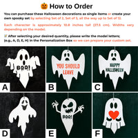 Custom Set of Halloween Decorations Ghost & Monster Decor, Outdoor and Indoor Waterproof Halloween Garden stakes, Hanging Signs, Fall Decor