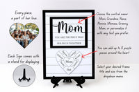 Custom Mothers Day Puzzle Sign for Mom| You are the Piece that holds us together | Personalized Heart-felt Birthday Gift for Mom, Mom Gift