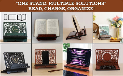 Personalized Book Reading Stand, Phone Stand and Tablet Holder, Birthday gift for wife, Birthday gifts for Women, Christmas gift for her, Mother's Day gift for Mom