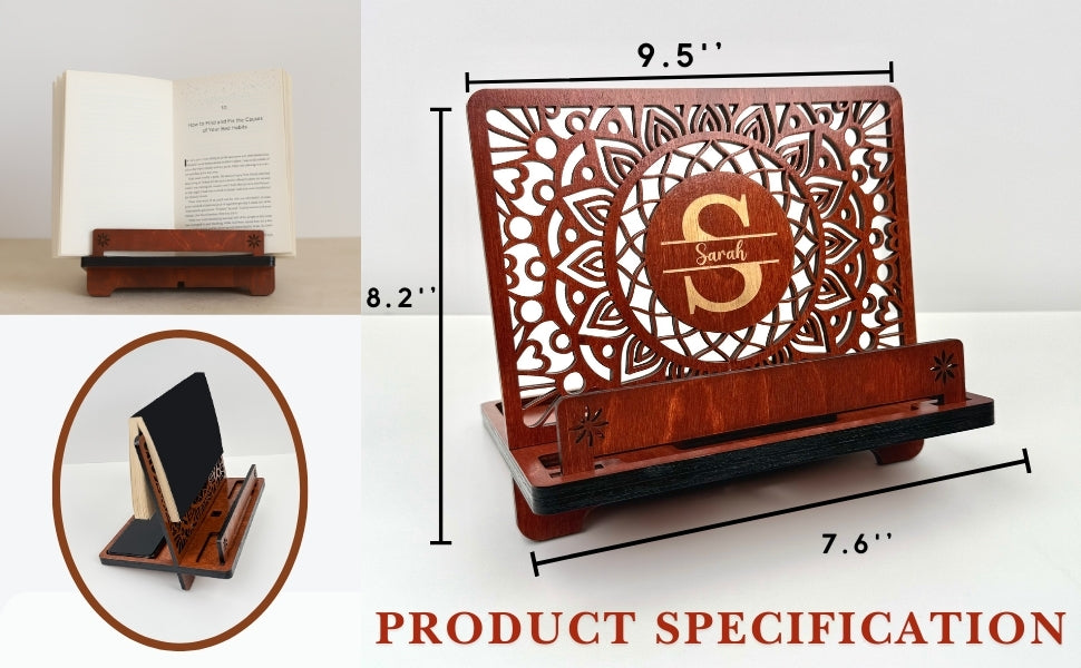Personalized Book Reading Stand, Phone Stand and Tablet Holder, Birthday gift for wife, Birthday gifts for Women, Christmas gift for her, Mother's Day gift for Mom