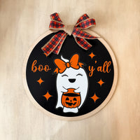 Halloween Front Door Decor | Halloween Wreath | Boo Y'all | Ghost | Halloween Decor | Halloween Door Hanger | Halloween Wreath | Ghost