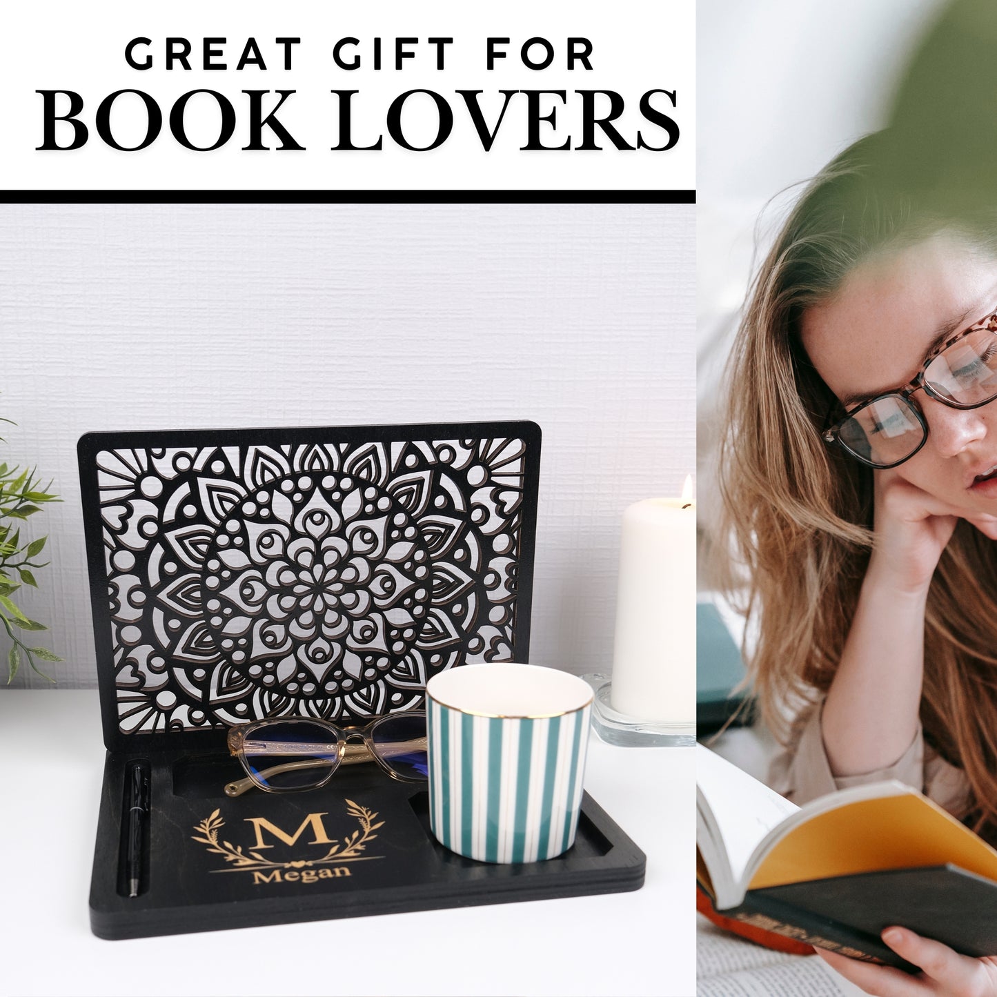 Personalized Wooden Book Stand Holder I Mother's day gift I  Birthday Gifts for Wife I Mom Gift I Gifts for Women