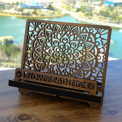 Wooden Cook Book Stand - Book Rest Stand - Phone Tablet Charging Stand