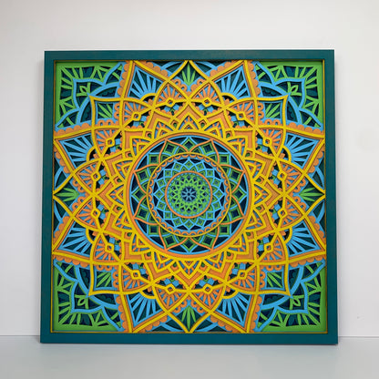MANDALA WOOD Wall Decor, Sacred Geometry Art, Handcrafted Rustic Boho Home Accent, Mandala Laser Cut Arts, 3D Wood Wall Art, Wall Hanging