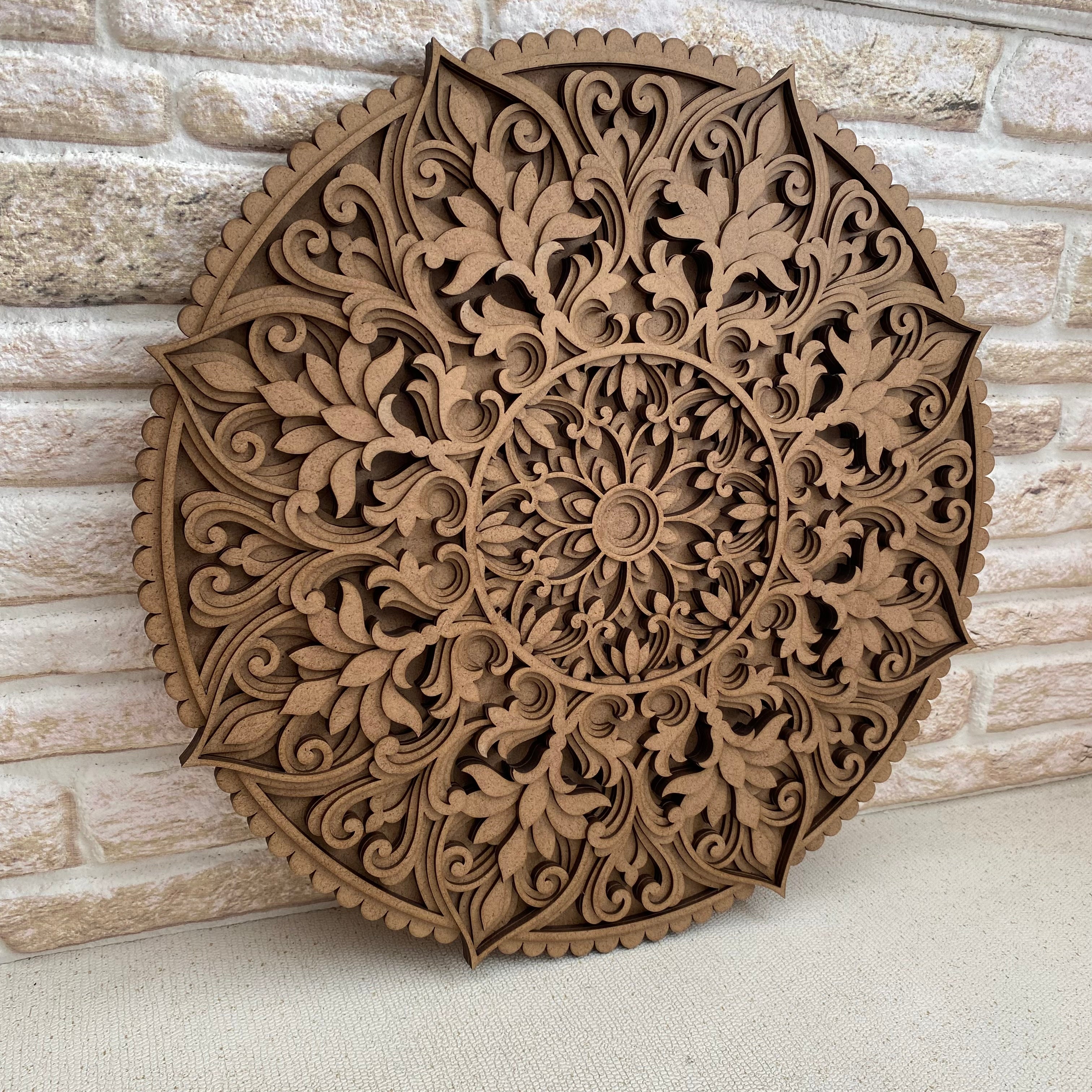 MANDALA WOOD Wall Decor, Sacred Geometry Art, Living Room Decor, Handcrafted Rustic Boho Home Accent, Mandala 3D Wood Art, New Home Gift