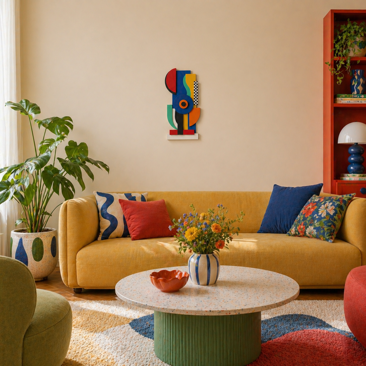 Venocci Veox Modern Wall Art – Colorful Geometric Wooden Wall Decor