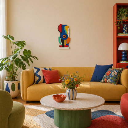 Venocci Veox Modern Wall Art – Colorful Geometric Wooden Wall Decor