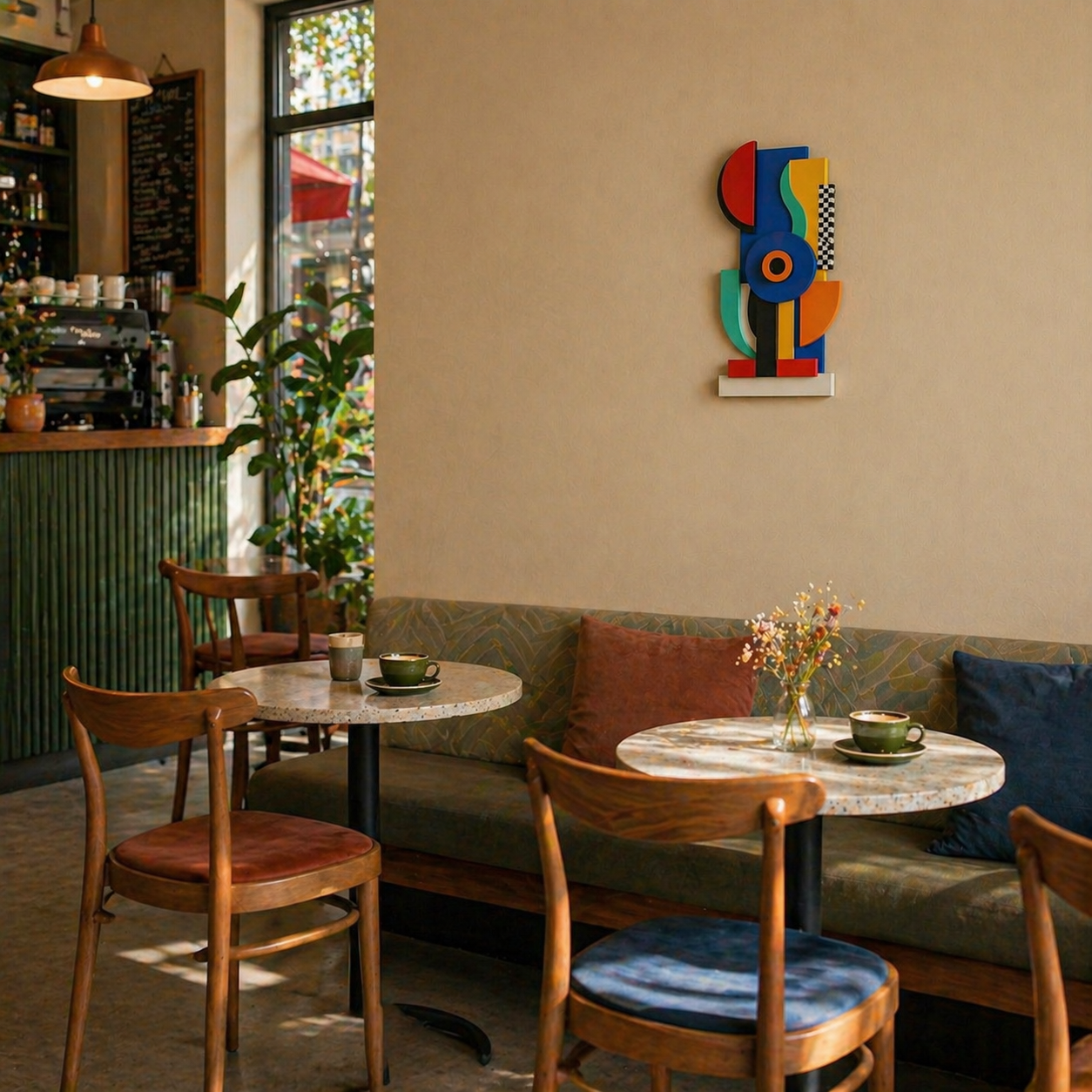 Venocci Veox Modern Wall Art – Colorful Geometric Wooden Wall Decor