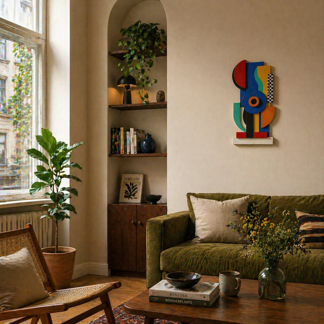 Venocci Veox Modern Wall Art – Colorful Geometric Wooden Wall Decor