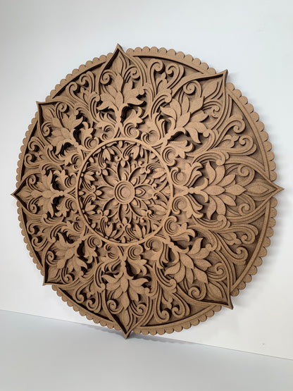 MANDALA WOOD Wall Decor, Sacred Geometry Art, Living Room Decor, Handcrafted Rustic Boho Home Accent, Mandala 3D Wood Art, New Home Gift