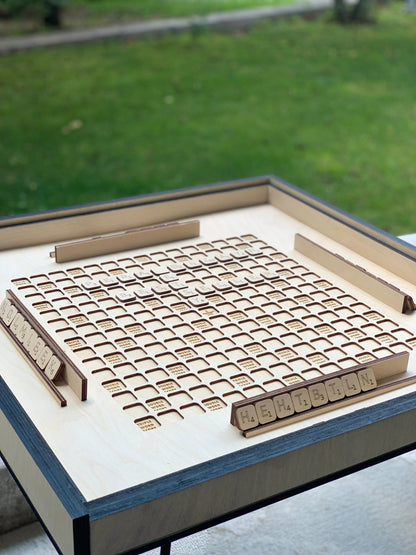 Table de jeu d'échecs avec plateau en verre amovible
