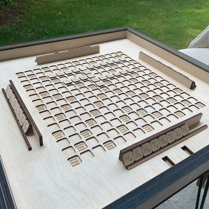 Table de jeu d'échecs avec plateau en verre amovible