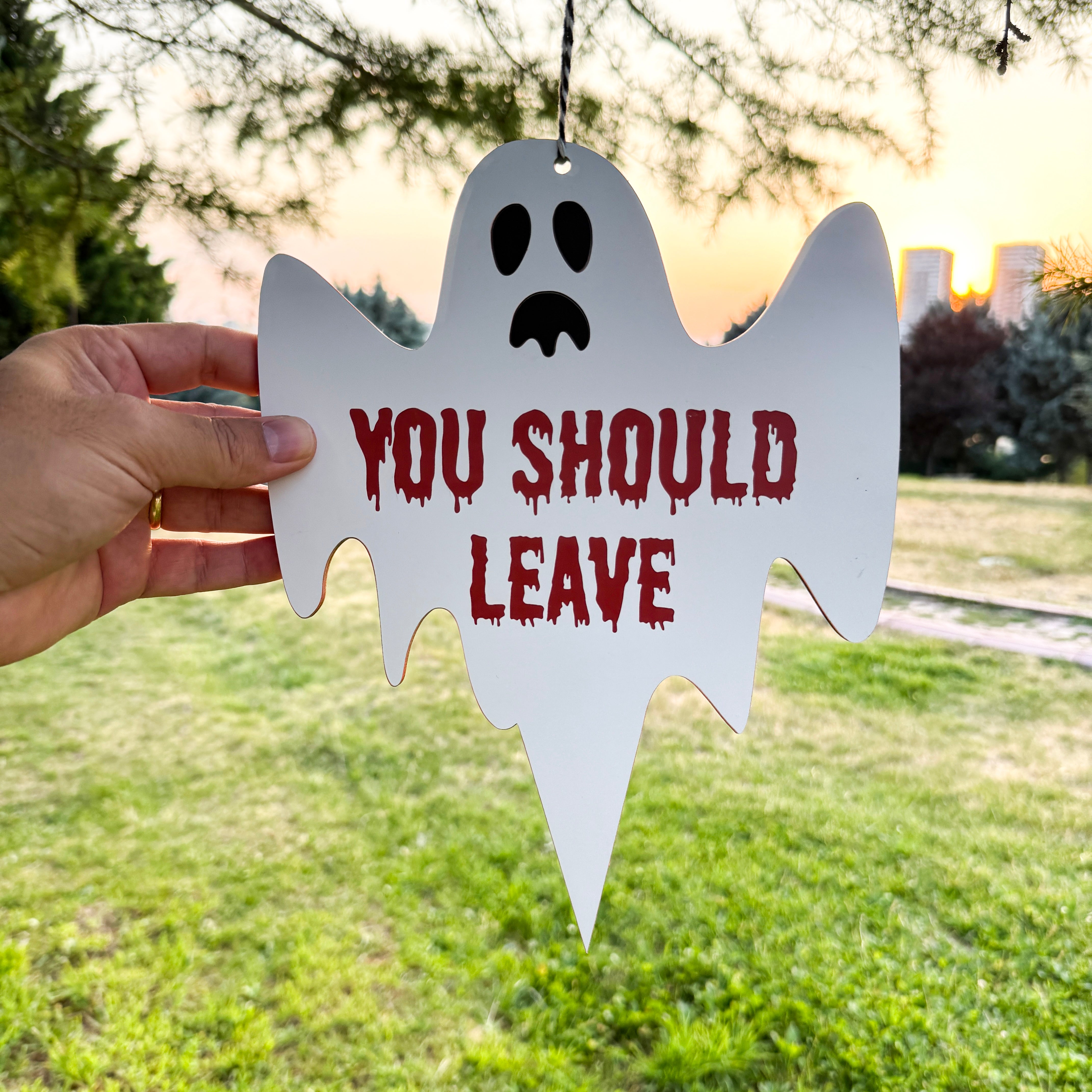 Custom Set of Halloween Decorations Ghost & Monster Decor, Outdoor and Indoor Waterproof Halloween Garden stakes, Hanging Signs, Fall Decor