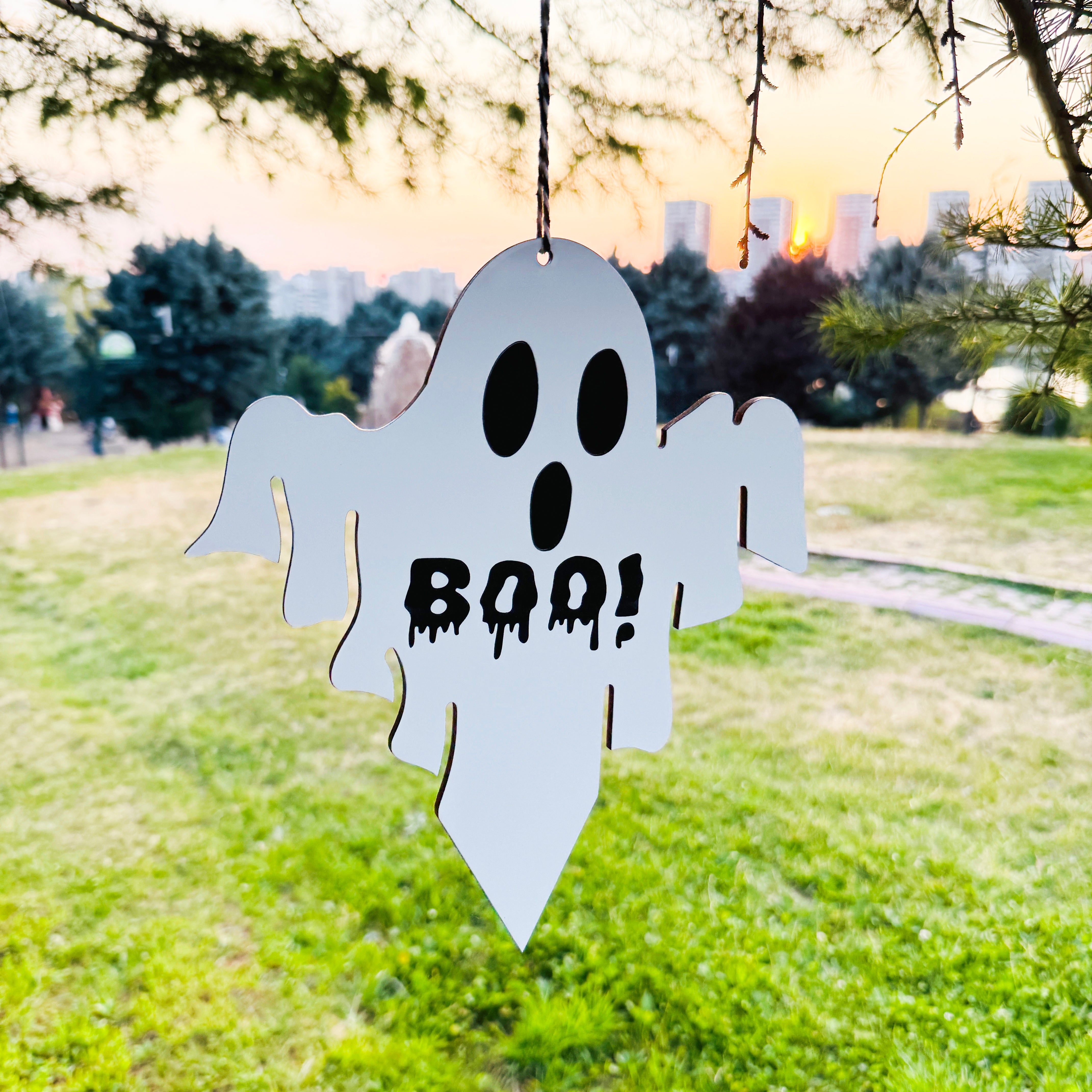Custom Set of Halloween Decorations Ghost & Monster Decor, Outdoor and Indoor Waterproof Halloween Garden stakes, Hanging Signs, Fall Decor