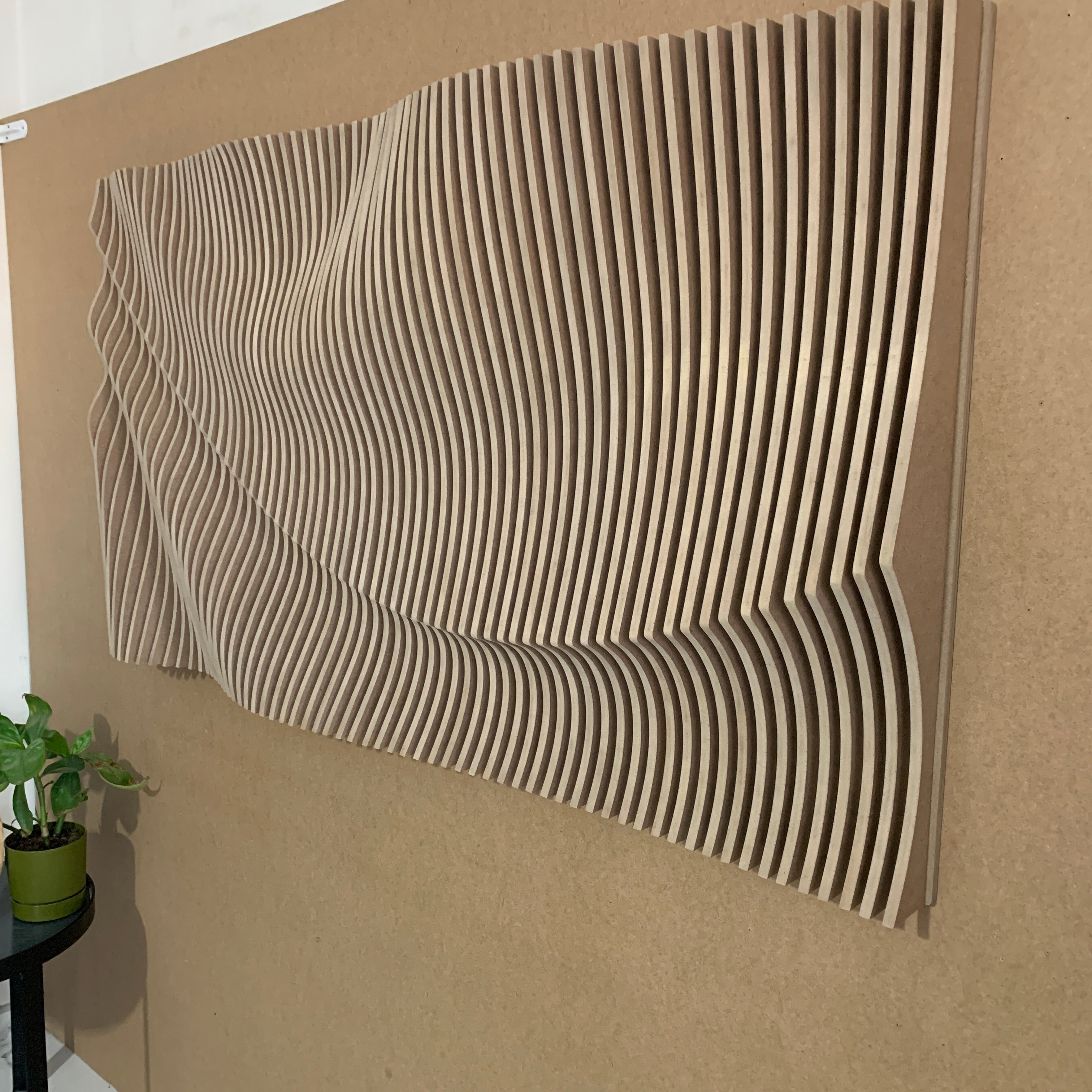 Parametric Wavy Wall Art | 3D Wall sculpture | Handcrafted Large Wall Hangings | wood Wall Décor | Living room decorations