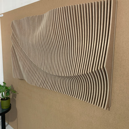 Parametric Wavy Wall Art | 3D Wall sculpture | Handcrafted Large Wall Hangings | wood Wall Décor | Living room decorations