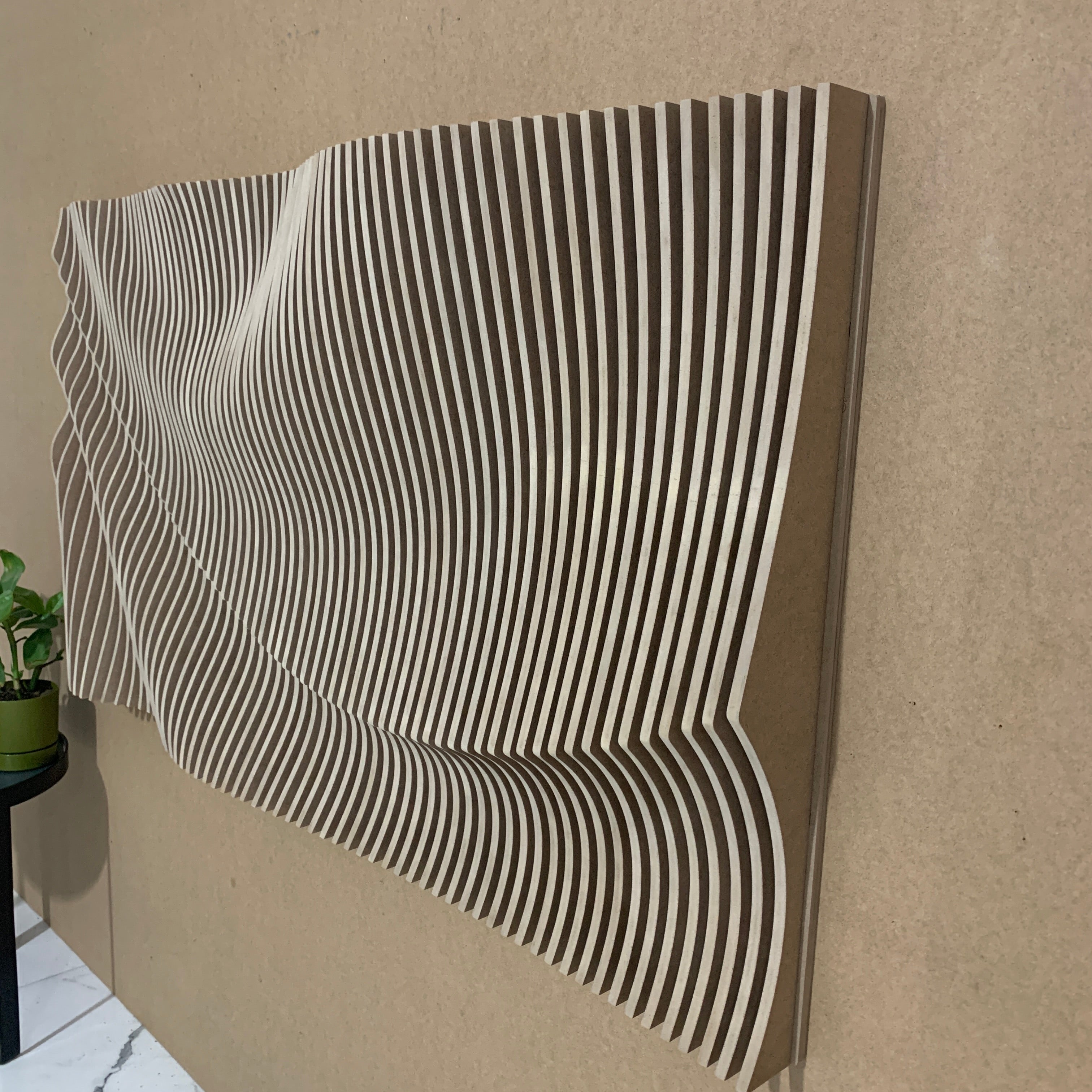 Parametric Wavy Wall Art | 3D Wall sculpture | Handcrafted Large Wall Hangings | wood Wall Décor | Living room decorations