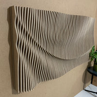 Parametric Wavy Wall Art | 3D Wall sculpture | Handcrafted Large Wall Hangings | wood Wall Décor | Living room decorations