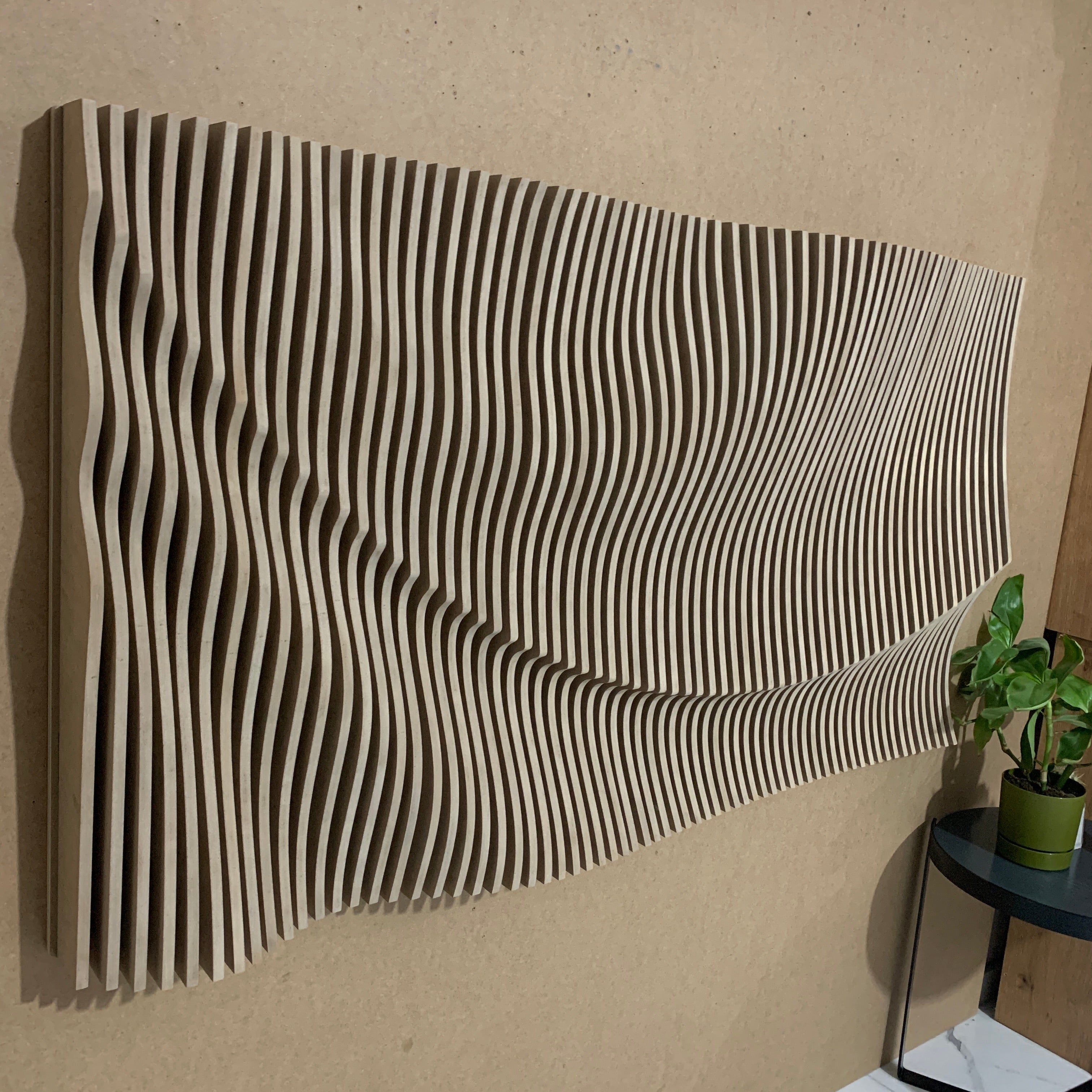 Parametric Wavy Wall Art | 3D Wall sculpture | Handcrafted Large Wall Hangings | wood Wall Décor | Living room decorations