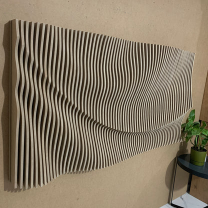 Parametric Wavy Wall Art | 3D Wall sculpture | Handcrafted Large Wall Hangings | wood Wall Décor | Living room decorations