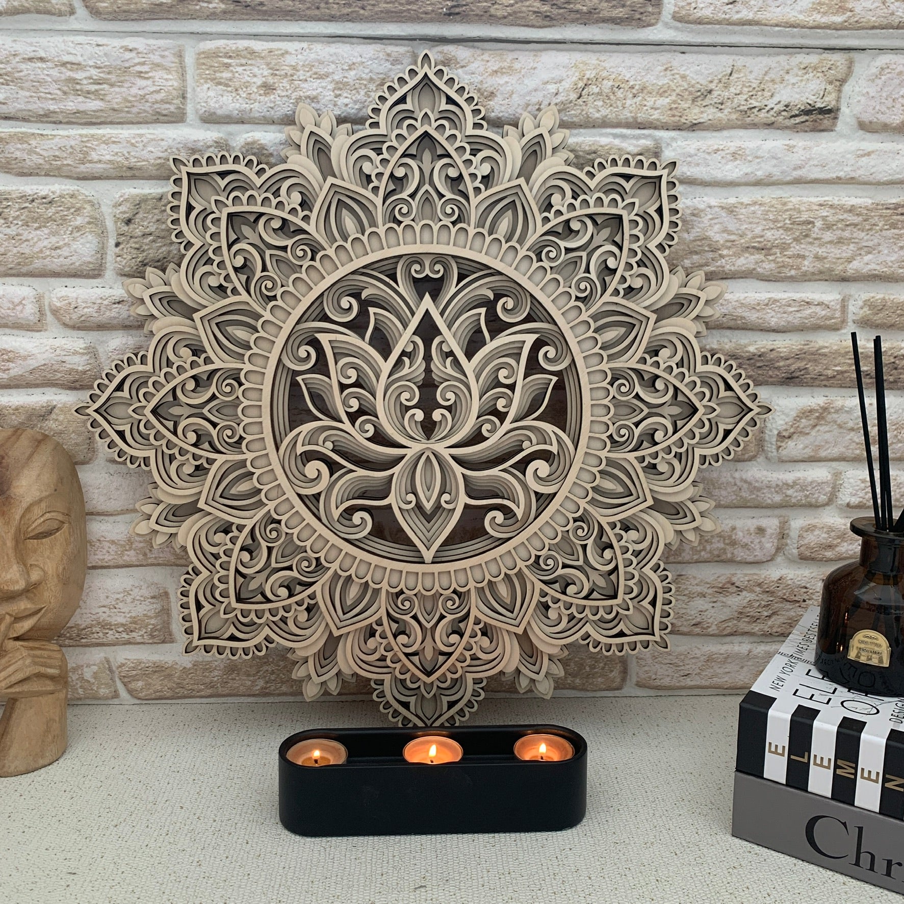 Wood Wall Art Decor, Interior decoration, Mandala Wood Wall Art, Bedroom Wood Wall Panel, Stylish Wooden Mandala Wall Decor, Living Room Decor