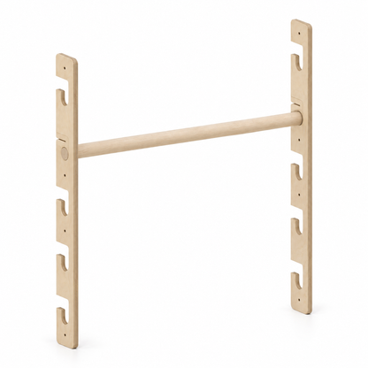 5-Level doorway bar set with two birch plywood supports and a round hornbeam bar