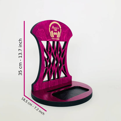 Personalized Wood headphone Stand and phone holder Venocci, Gifts for her, Gifts for daughter, gifts for wife, valentines day gifts, teen girl gifts