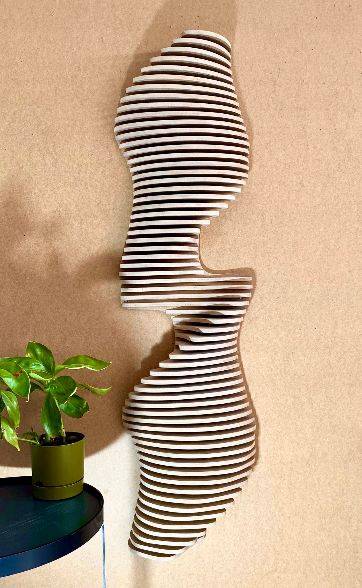 Parametric Wall Art | Vertical 3D Acoustic Panel | Large Wall Hangings | Vertical Wall sculpture | Wood Wall Décor | Living room decorations