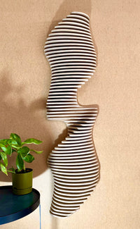 Parametric Wall Art | Vertical 3D Acoustic Panel | Large Wall Hangings | Vertical Wall sculpture | Wood Wall Décor | Living room decorations