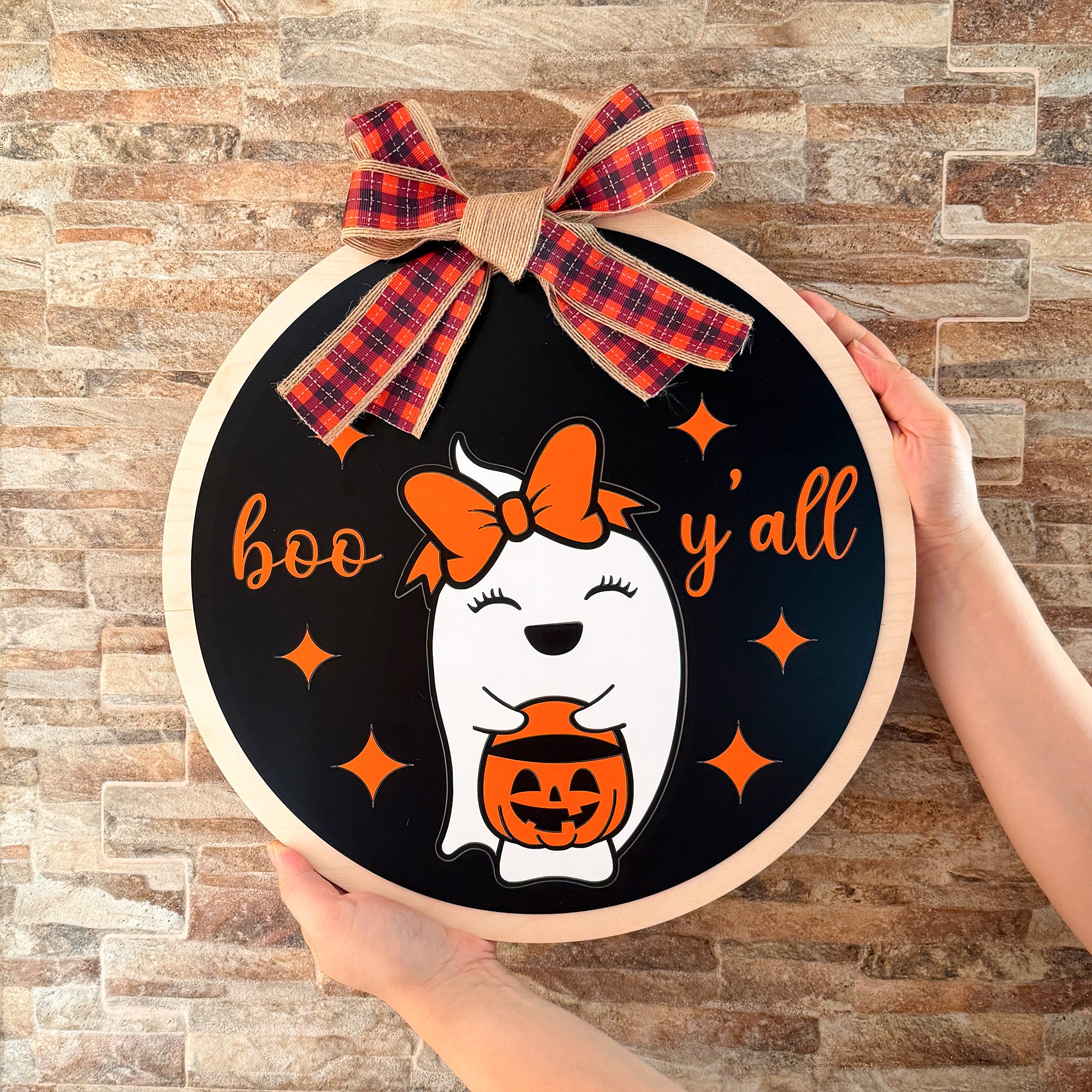 Halloween Front Door Decor | Halloween Wreath | Boo Y'all | Ghost | Halloween Decor | Halloween Door Hanger | Halloween Wreath | Ghost