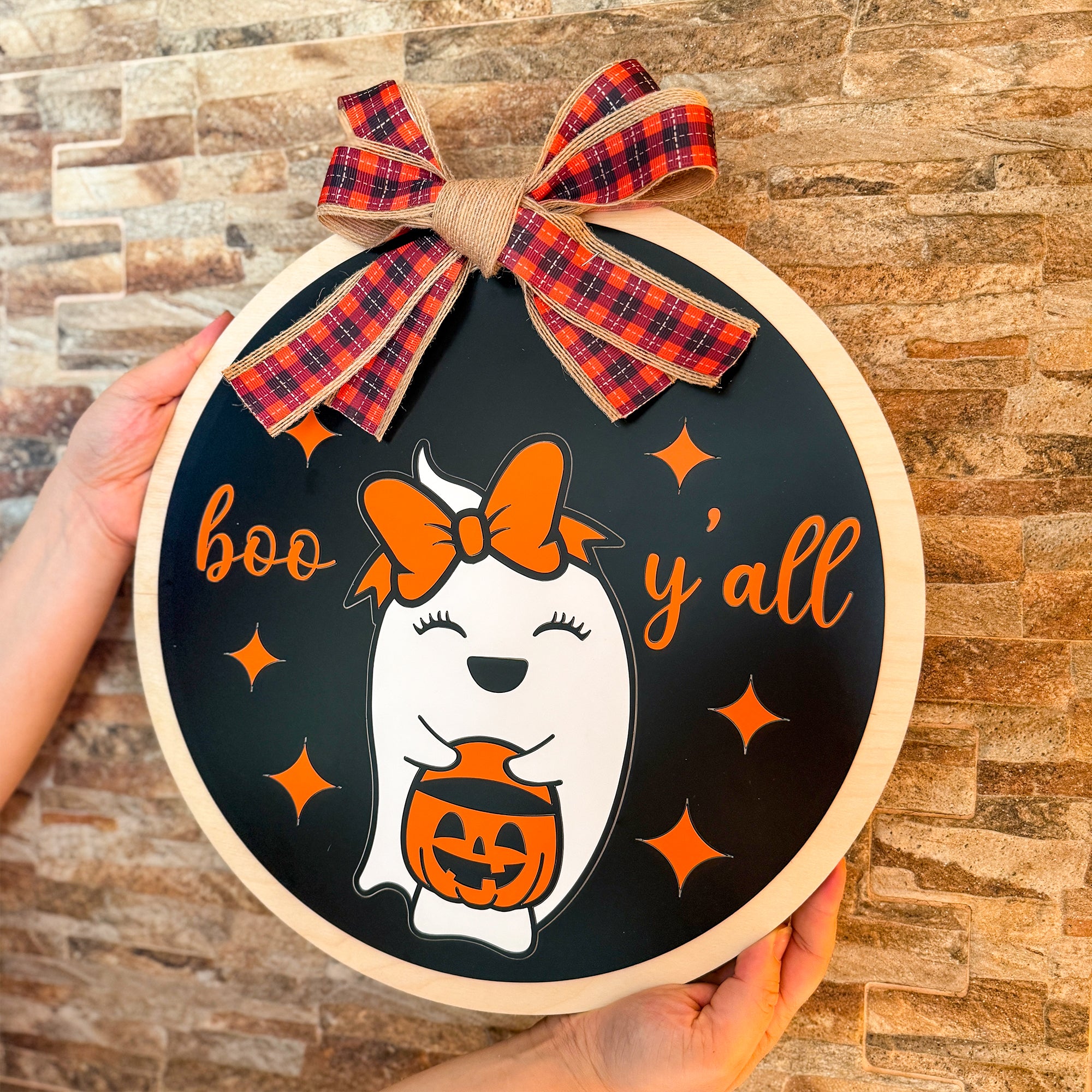 Halloween Front Door Decor | Halloween Wreath | Boo Y'all | Ghost | Halloween Decor | Halloween Door Hanger | Halloween Wreath | Ghost