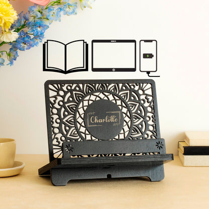 Personalized Book Reading Stand, Phone Stand and Tablet Holder, Birthday gift for wife, Birthday gifts for Women, Christmas gift for her, Mother's Day gift for Mom