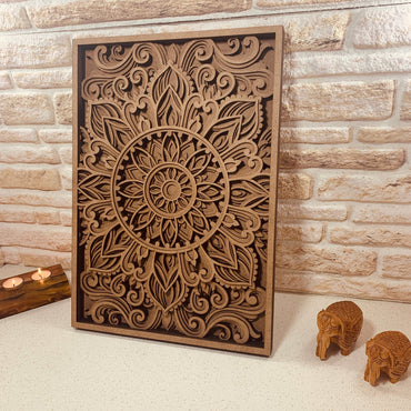 Mandala en bois élégant, décor d’art mural en bois, décoration intérieure, art mural en bois Mandala, panneau mural en bois de chambre à coucher, décor de salon